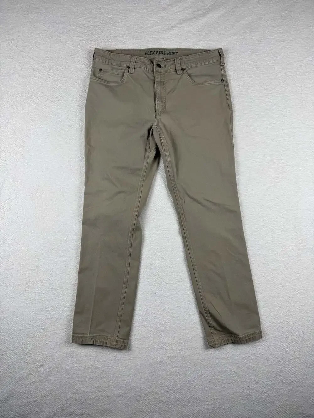 Duluth Trading Co. Flex Fire Hose Regular Fit Work Pants Khaki 36x32
